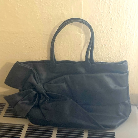 Vintage Valentino purse with bow.  Charcoal grey color - Picture 1 of 8